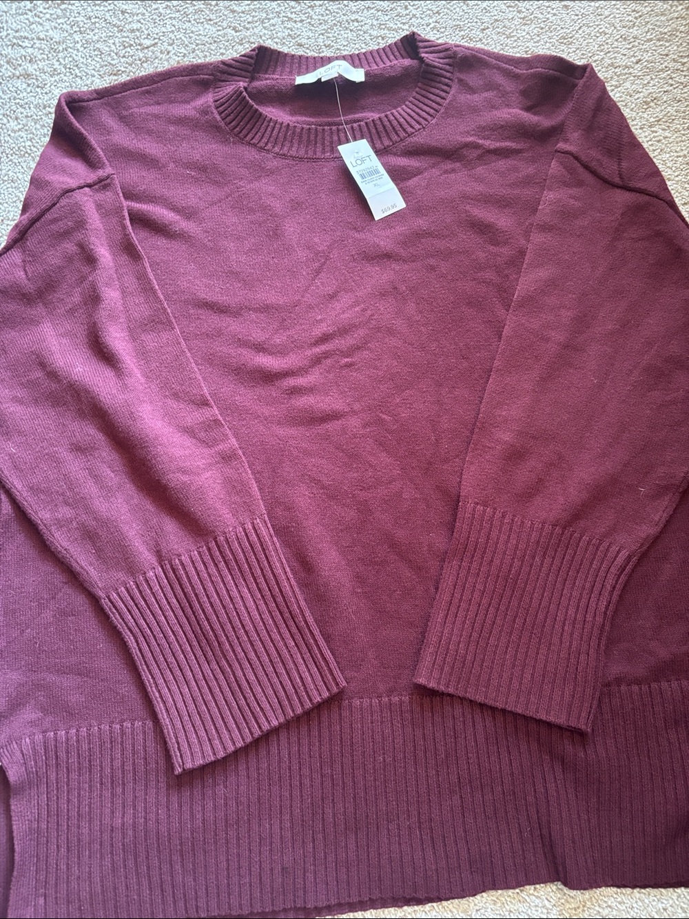 LOFT Crewneck Sweater in Dusty Plum